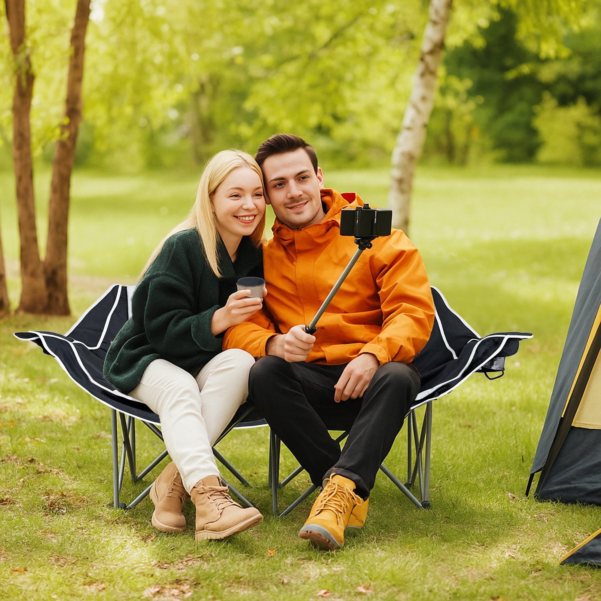 Double Folding Camping Chair