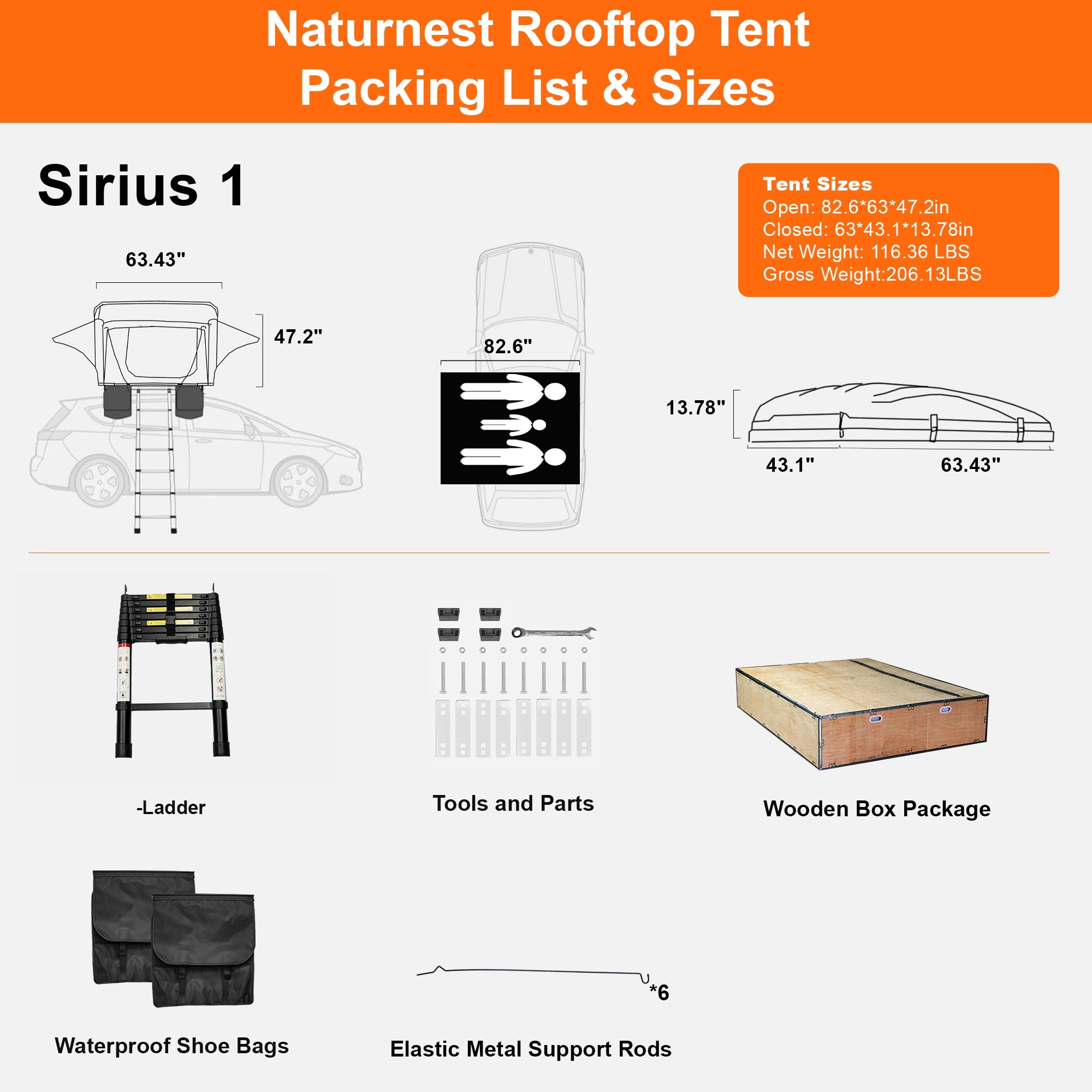 Naturnest Sirius 1 Clamshell Rooftop Tent