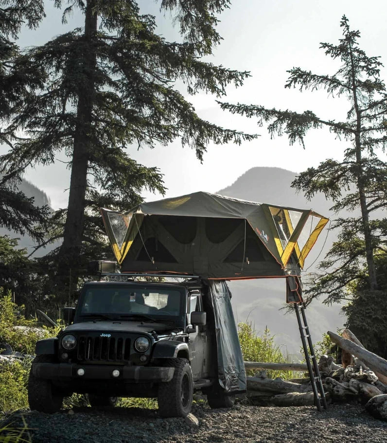 nuvo tent Naturnest Canva Fold-out Soft Shell Rooftop Tent | 2-3 Person | 360 View