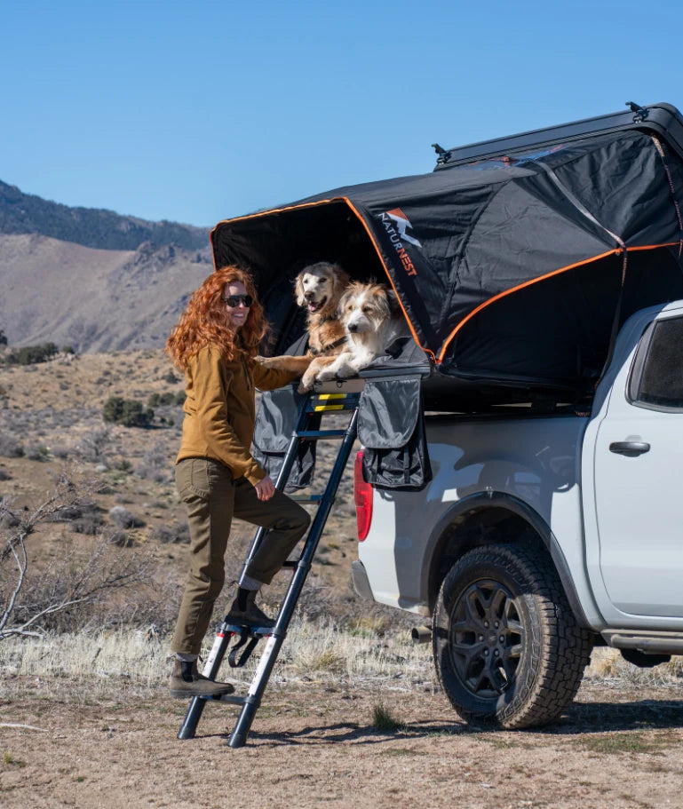 natte tent Naturnest Aluminum Fold-out Hard Shell Rooftop Tent | 2-3 Person | Stronger Shell More Sapce