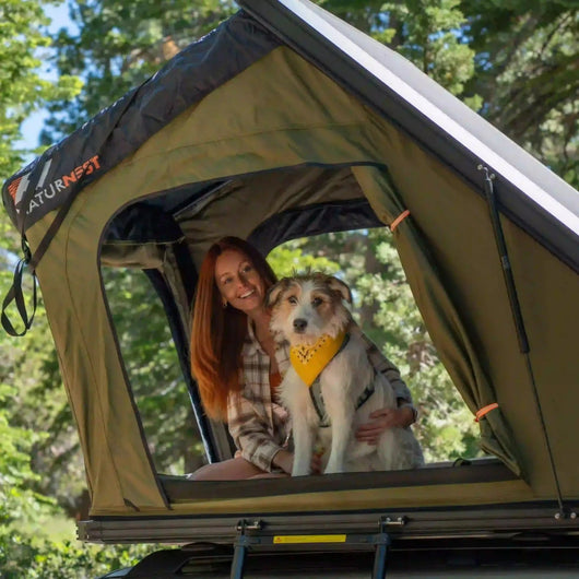 Naturnest Aluminum Clamshell Hard Shell Rooftop Tent | 2 Person | Double-layered fabric