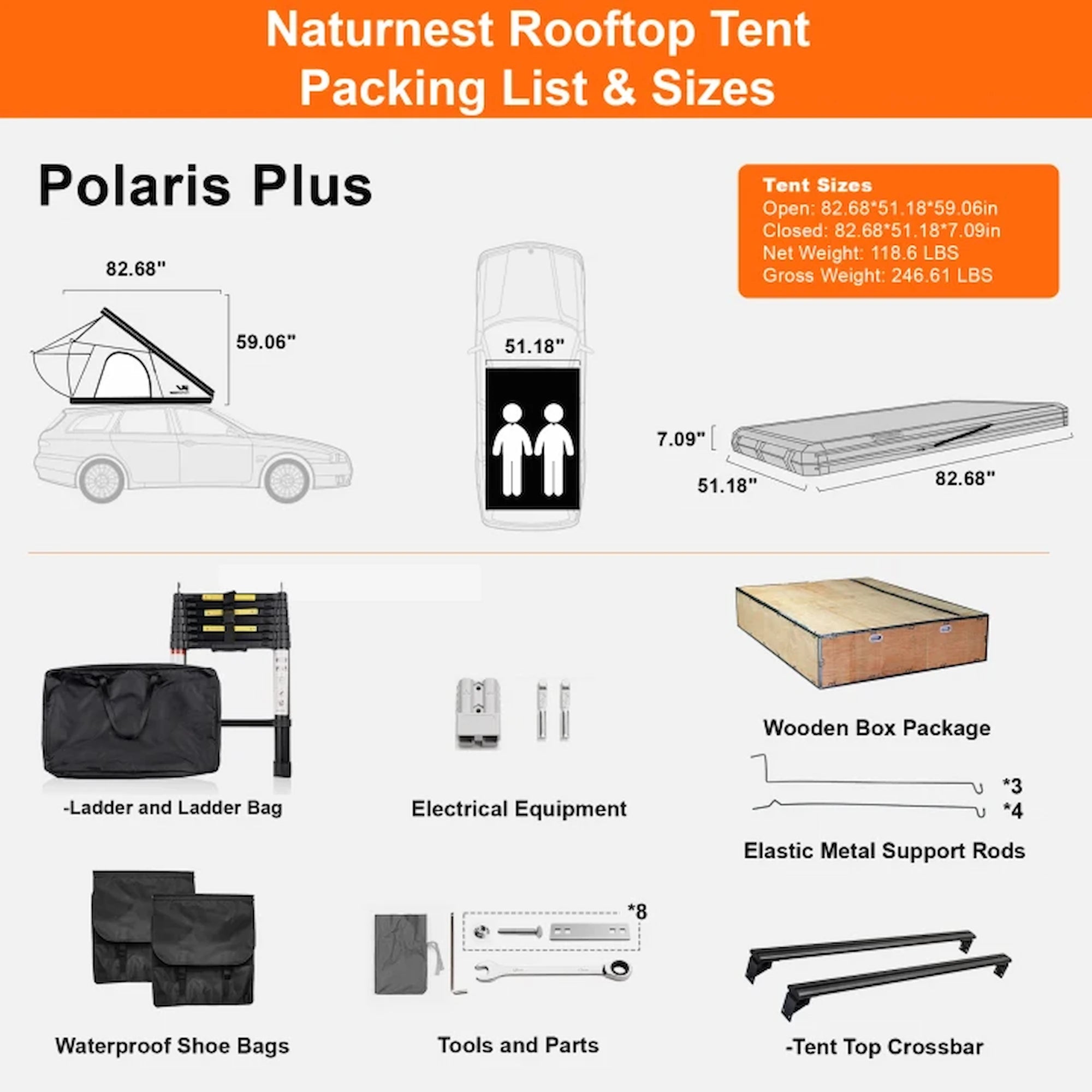 Naturnest Polaris Plus Triangle Rooftop Tent