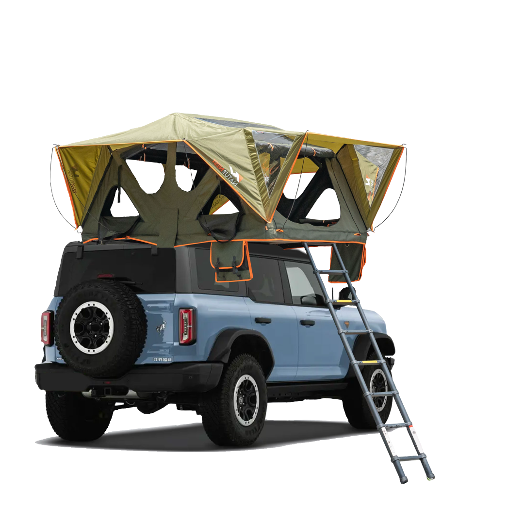 Naturnest Canva Fold-out Soft Shell Rooftop Tent | 2-3 Person | 360 View