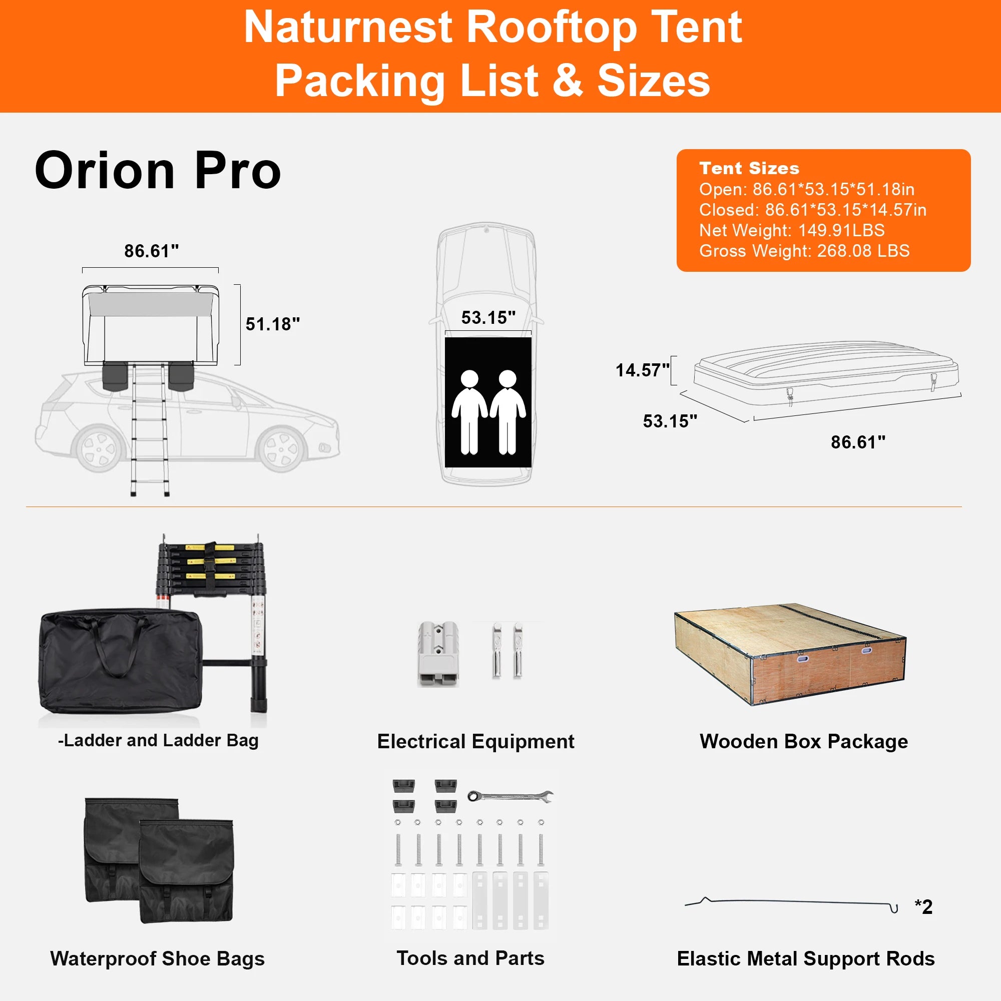 Naturnest Orion Pro Hard Shell Rooftop Tent